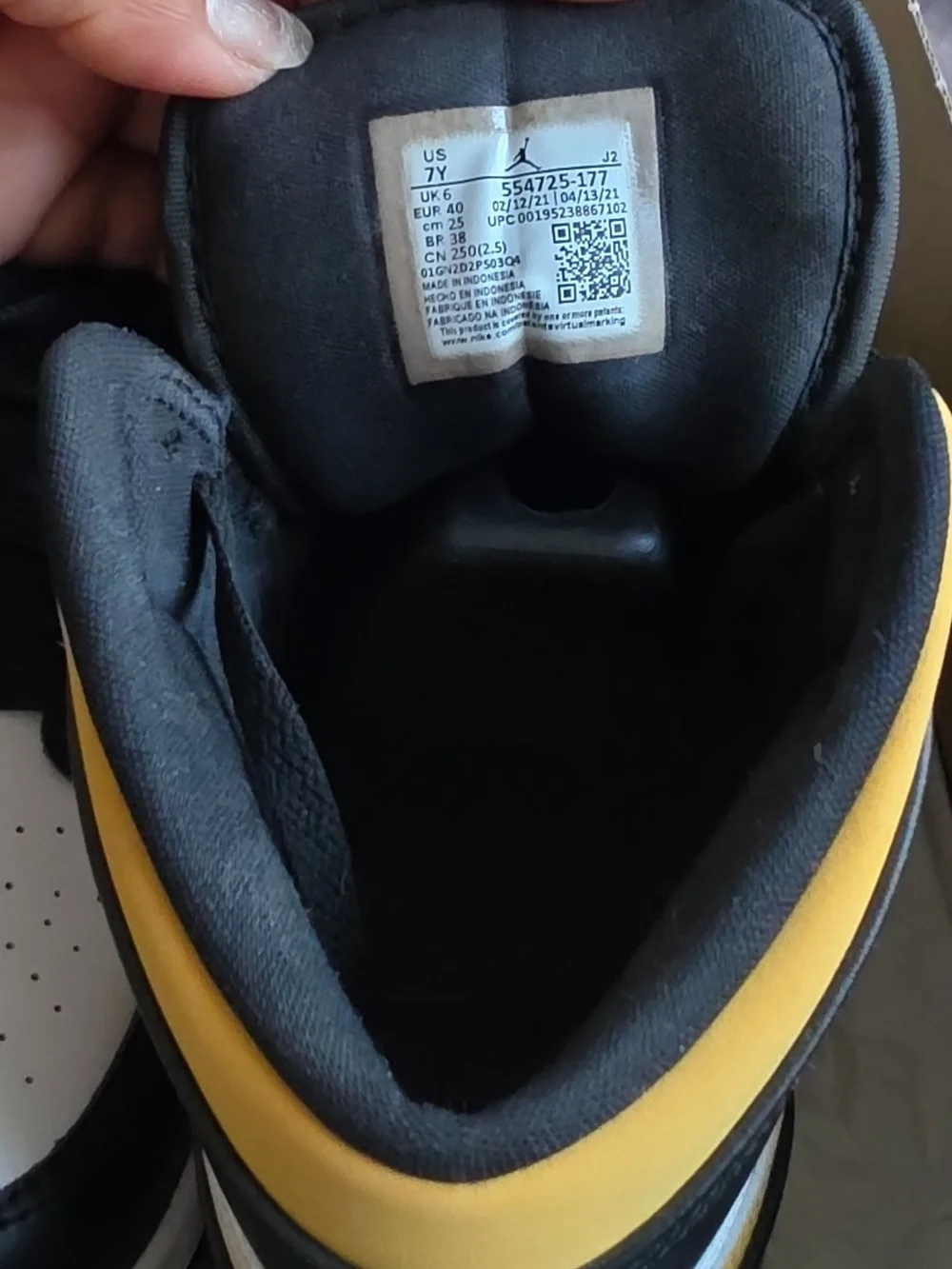 Nike Kids Black, White and Yellow High-Top Sneakers